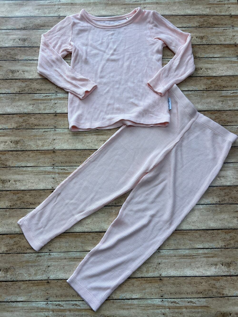 Milk & Coco Light Pink Bamboo Waffle Pajamas 4T